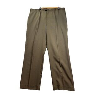 Stafford Essentials Men's 40x31 Dress Pants Olive Green Poly Blend Pleated Front